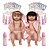2 Boneca Reborn Realista Gêmeas Loira Morena Bolsa Enxoval - Imagem 1