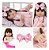 Boneca Reborn De Silicone Cabelo Castanho Menina Princesa - Imagem 1