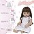 Boneca Reborn Realista Princesa Enxoval Completo Bolsa Itens - Imagem 4