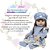 Boneca Reborn Silicone Enxoval Completo Vestido Florido Azul - Imagem 2