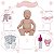 Boneca Reborn Menina Linda Olhos Fechados Com Kit Itens - Imagem 4