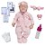 Boneca Reborn Menina Linda Olhos Fechados Com Kit Itens - Imagem 1