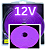Mangueira Neon LED 12V 5mts 6X12mm Roxo 12w/mt Flexível Corte 2,5cm 12volts - Imagem 1