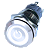 chave botão 19mm com trava Luz branco on off inox metal liga desliga universal 12v-24v - Imagem 1