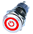 chave botão 19mm com trava Luz vermelho on off inox metal liga desliga universal 12v-24v - Imagem 1