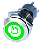 chave botão 19mm com trava Luz verde on off inox metal liga desliga universal 12v-24v - Imagem 1