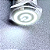 chave botão 19mm sem trava Luz branco pulsante tipo buzina inox metal universal 12v 24v - Imagem 2