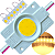 Módulo LED COB 4530 2,4W 12V Branco Quente 3.000k Chip 9-LEDs IP67 12Volts 180º Injetado P/ Letreiros - Imagem 1
