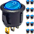 Chave Gangorra KCD1-106N AZUL Neon Redonda On Off 3-Terminais Botão Liga Desliga KCD1-106 - Imagem 1