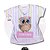 T-SHIRT PROFISSÃO PROFESSORA CORUJA FUNDO LISTRAS COLORIDAS - Imagem 1