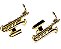 Prendedor de Hinário / Partituras Saxofone Baritono Par - Flash de Ouro - Imagem 1