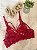 Conjunto em renda com tule cor vermelho - Imagem 3