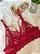 Conjunto em renda com tule cor vermelho - Imagem 4