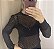 Blusa manga longa tule decorado preta - Imagem 1