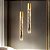 Pendente Tubo Dourado Bolha Cristal 36cm Luz Amarela - Imagem 1