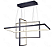 Lustre Pendente Retangular Preto Led 80X40 Branco Quente - Imagem 1
