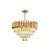 Lustre Pendente De Cristal Dourado 50cm Redondo +8 Lâmpadas Branco Quente - Imagem 1