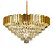 Lustre Pendente Cristal Dourado Redondo 70cm Luxo - Imagem 1