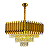 Lustre Pendente Cristal Dourado 50cm Quadrado Sem Lâmpadas - Imagem 1