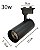 Kit 6 Spots Preto 30w Trilho Bivolt 2400lm Branco Frio 6500K - Imagem 3