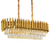 Lustre Pendente Cristal Retangular Luxo Dourado 75cm - Imagem 1