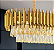 Lustre Pendente Cristal Retangular Luxo Dourado 75cm - Imagem 2