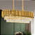 Lustre Pendente Cristal Retangular Luxo Dourado 75cm - Imagem 5