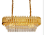 Lustre Pendente Cristal Retangular Luxo Dourado 75cm - Imagem 4