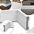 Kit 5 Barras Rodapé Guarnição de Poliestireno 7 cm Alt Alizar Branco Frisado (13mm x 2,40 metros) - Imagem 1