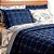 Kit Cobre Leito Queen Size Bordado 3 Peças Azul Marinho - Imagem 4