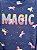 Blusa Infantil Manga Longa Azul com Estampa de Unicórnios e "MAGIC" - Imagem 2