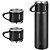 Kit Garrafa Térmica 500ML+ 3 Xícaras Aço Inoxidável -PRETO - Imagem 4