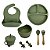 Kit Introdução Alimentar Bebê Utensílios em Silicone Premium 8 Pçs BBL-54- Verde Escuro - Imagem 1