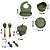Kit Introdução Alimentar Bebê Utensílios em Silicone Premium 8 Pçs BBL-54- Verde Escuro - Imagem 7