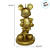 Vela Decorativa - Mickey Gigante 3D - Dourada - 14cm - 1 unidade - Disney Original - Rizzo - Imagem 3