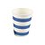 Copo papel Listrado Azul Biodegradável - 10 unidades - 270 ml - Rizzo - Imagem 1