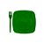Kit Sobremesa Prato e Garfo Verde 10 Unidades - Trik Trik - Imagem 1