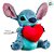 Pelúcia Stitch e Coração - Com Luz e Som - 24cm - 1 unidade - Disney Original - Rizzo - Imagem 3