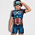 Fantasia Pop Infantil Capitão América - Conjunto com Macacão Curto e Máscara - G de 10 a 12 anos - 1 unidade - Rizzo Disney Original - Imagem 2