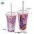 Kit Copo com Canudo e Giz - Wish Rosa - 1 unidade - Rizzo - Imagem 2