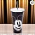 Copo de Plástico com Tampa e Canudo Mickey Preto e Prata - 700ml - 1 unidade - Disney Original - Plasútil - Imagem 1