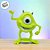 Mini Figura Colecionável - Mike Wazowski - Monstros S.A - 5cm - 1 unidade - Disney Original - Rizzo - Imagem 1