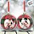 Bola de Natal - Mickey e Minnie - Xadrez - 12cm - 2 unidades - Disney Original - Cromus - Imagem 1