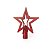 Topo Arvore de Natal Estrela Vazada Vermelha - Cromus Natal - 1 unidade - Rizzo - Imagem 1