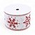 Fita Decorativa Aramada - Floco de Neve Branco e Vermelho com Glitter - 6,3x914cm   - 1 unidade - Cromus - Rizzo - Imagem 2
