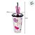 Copo de Plástico com Tampa e Canudo Pin Minnie Rosa - Holográfico - 500ml - 1 unidade - Disney Original - Plasútil - Imagem 3