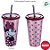 Copo de Plástico com Tampa e Canudo - Minnie Mouse - Rosa Metalizado - 700ml - 1 unidade - Plasútil - Rizzo - Imagem 2