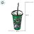 Copo de Plástico com Tampa e Canudo - Vingadores - Verde - 500ml - Disney Original - 1 unidade - Plasútil - Rizzo - Imagem 3