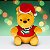 Pelúcia Ursinho Pooh de Natal - 16cm - Disney Original - 1 unidade - Cromus - Rizzo - Imagem 1