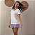 Pijama Feminino Shorts Xadrez Lilás - Imagem 1